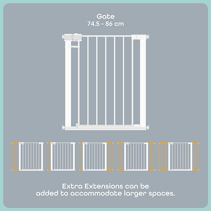 MOON Safety Gate – Adjustable Width 74.5–86 cm | Pressure Mounted