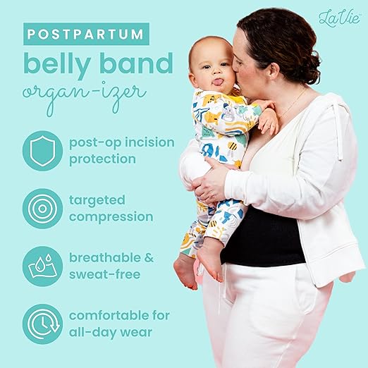 Lavie Postpartum Belly Band Abdominal Binder - BLACK