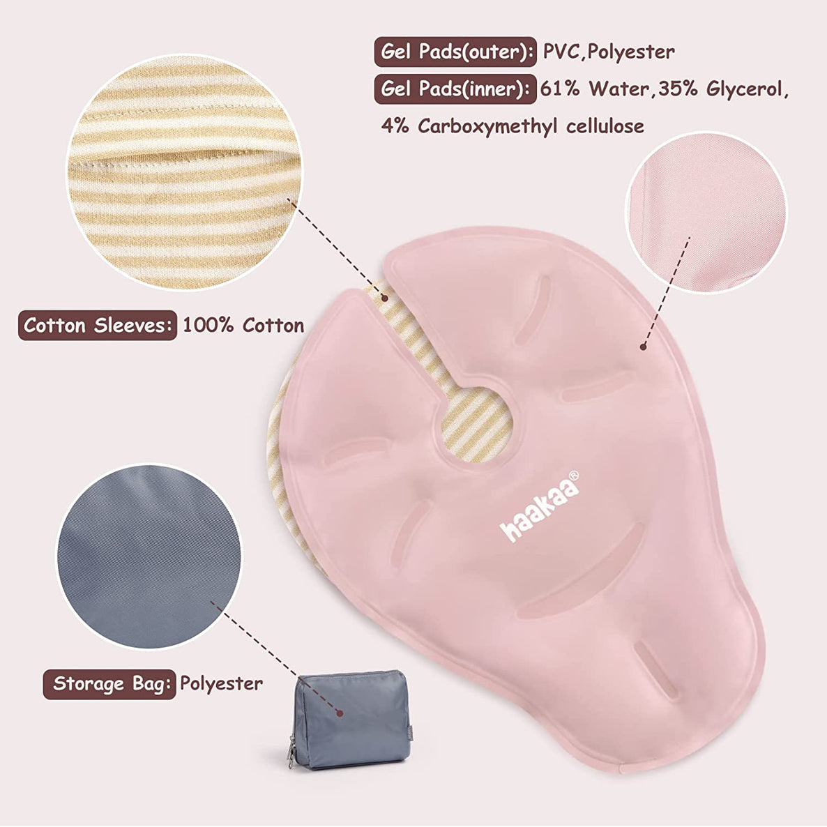 Hot & Cold Reusable Breast Compression Pads, Blush – Haakaa