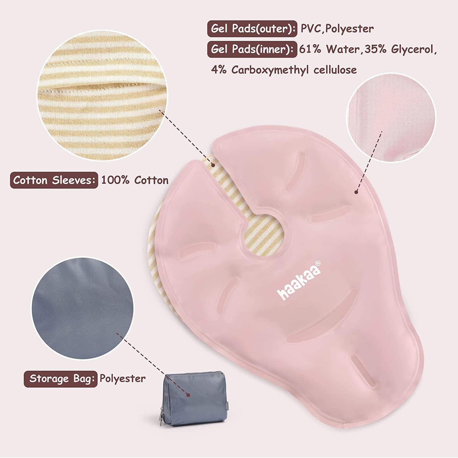 Hot & Cold Reusable Breast Compression Pads, Blush – Haakaa