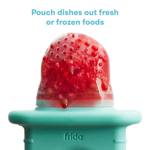 Frida Baby Push Pop Feeder – Safe Silicone Food Feeder for Babies (1-Pack, Teal)