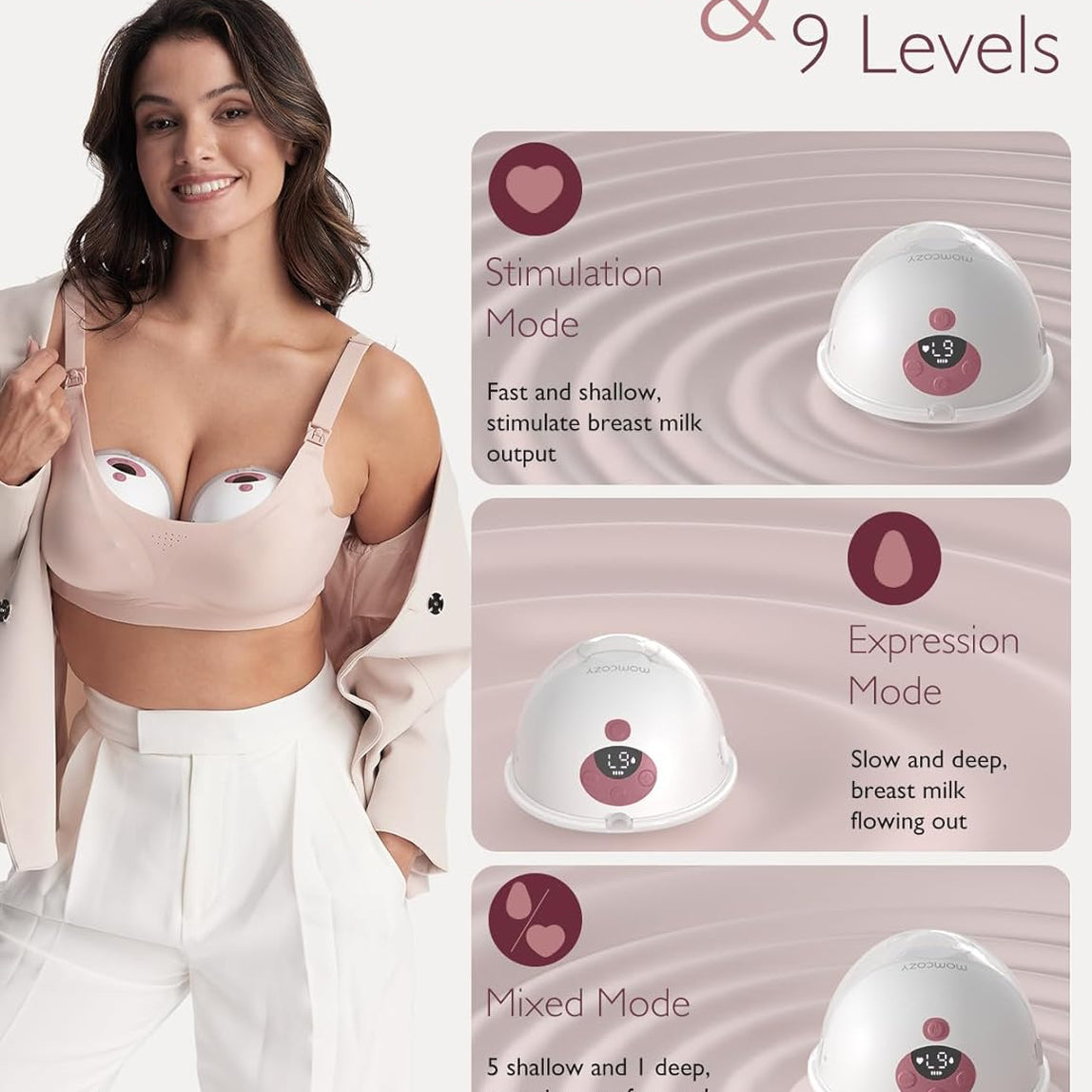 Momcozy mobile style m6 breast pump single maroon