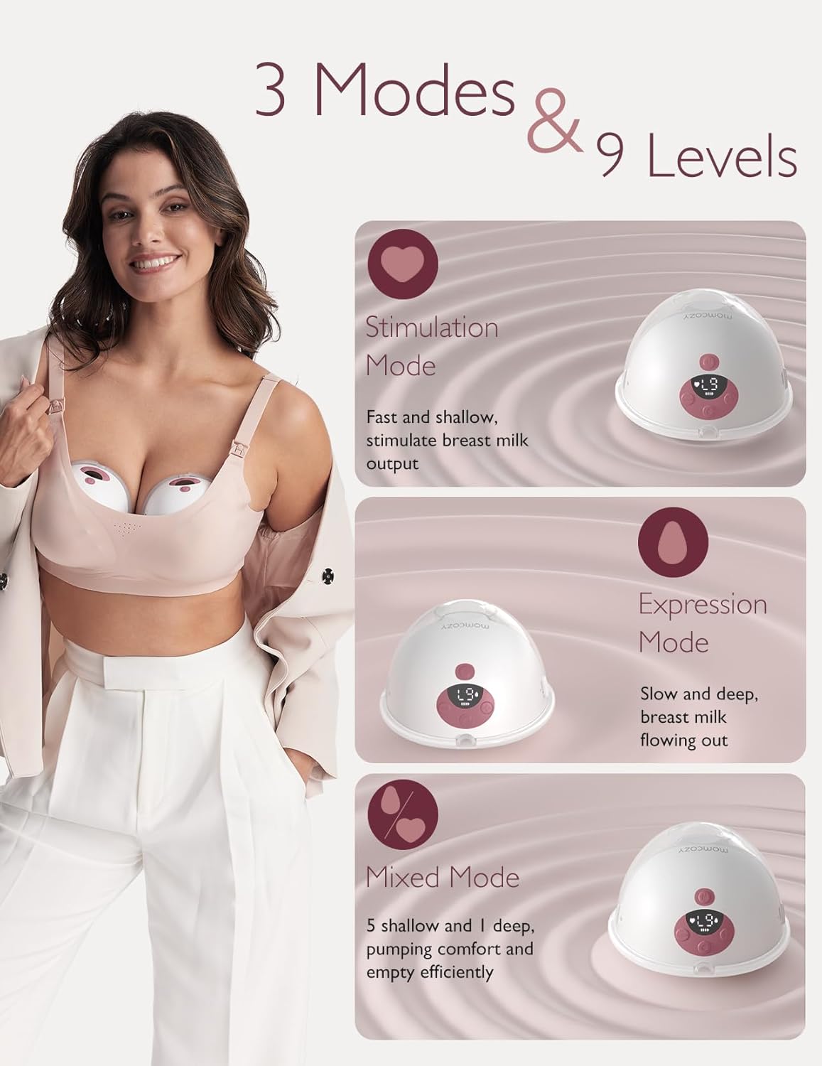 Momcozy mobile style m6 breast pump single maroon