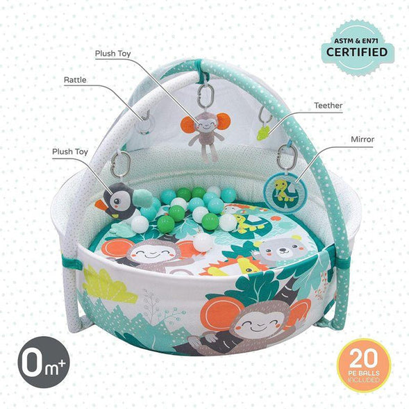 MOON Jungle Friends Baby Pool Mat with Mosquito Net