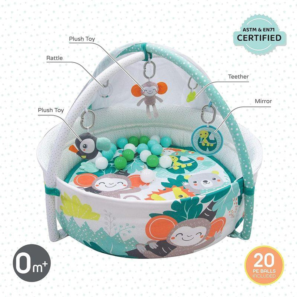 MOON Jungle Friends Baby Pool Mat with Mosquito Net