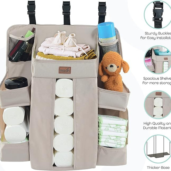 Moon baby crib orgnizer beige