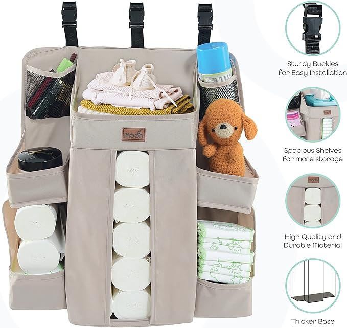 MOON Baby Crib Organizer – Beige