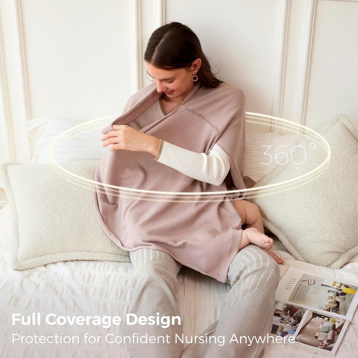 Momcozy Nursing Cover for Breastfeeding (Brown)