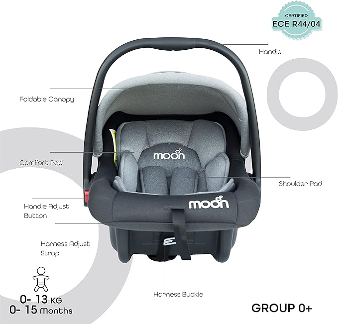 MOON Bibo Baby Carrier/Car Seat - Grey