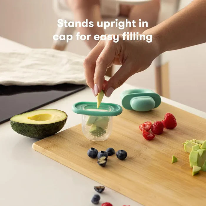 Frida Baby Push Pop Feeder – Safe Silicone Food Feeder for Babies (1-Pack, Teal)