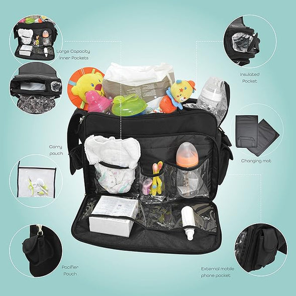 MOON 4ever Messenger Diaper Bag – Black