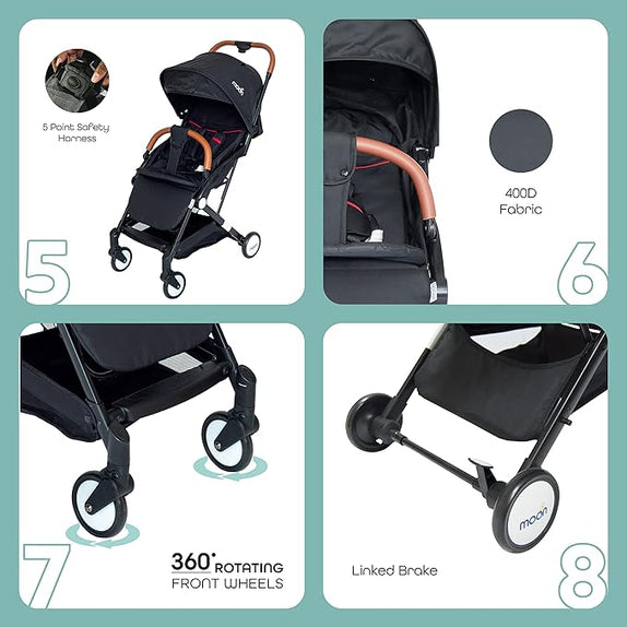 MOON Ritzi Cabin Stroller – Black