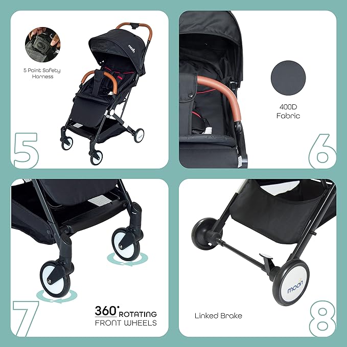 MOON Ritzi Cabin Stroller – Black