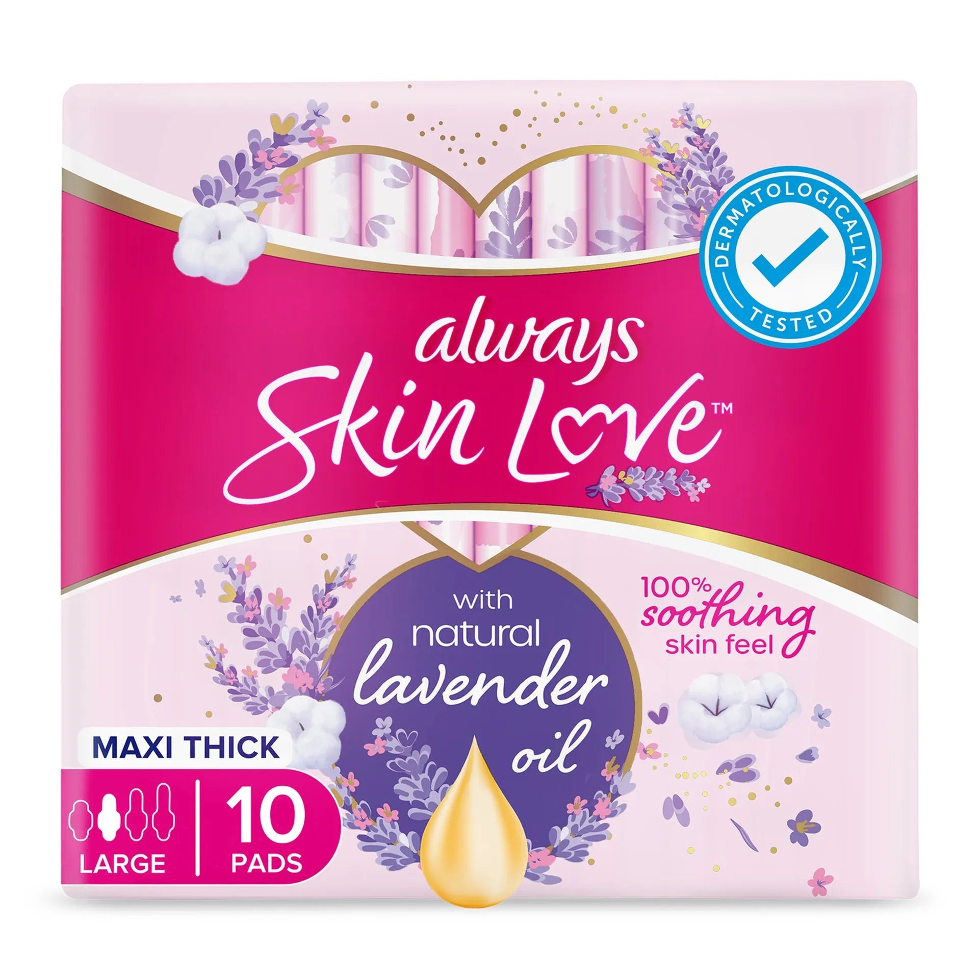 Always Skin Love Pads Lavender Freshness Thick & Large 10pcs - MamaApp