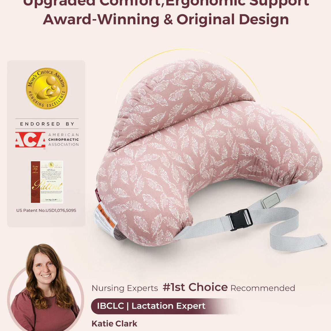 Momcozy Multifunctional and Adjustable Nursing Pillow (Light Pink)