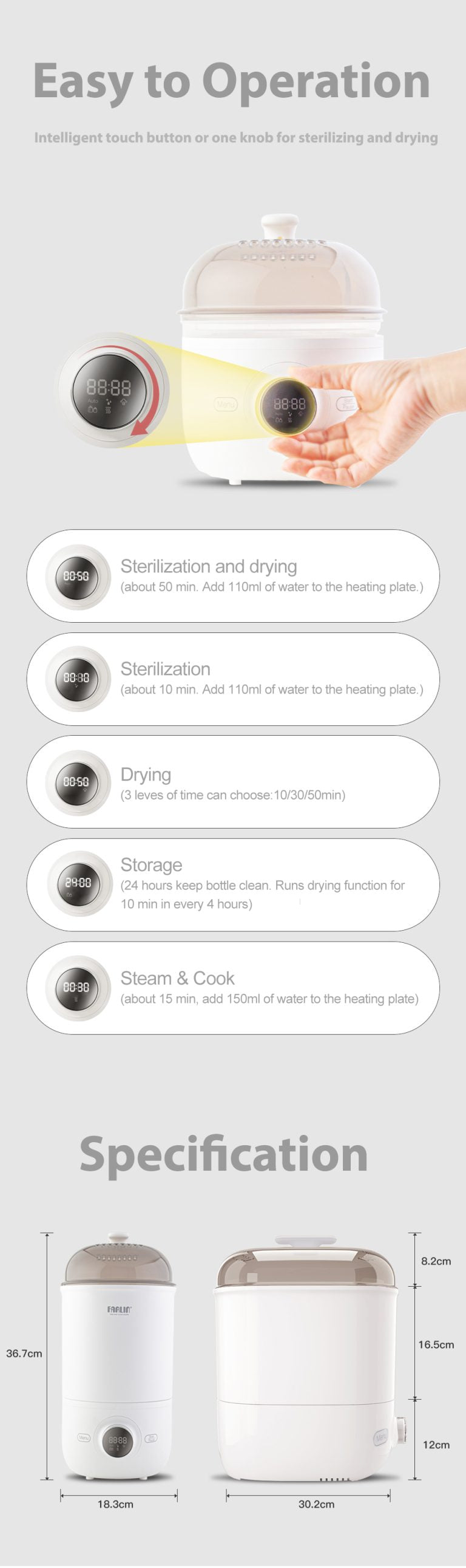 Farlin Digital Bottle Sterilizer