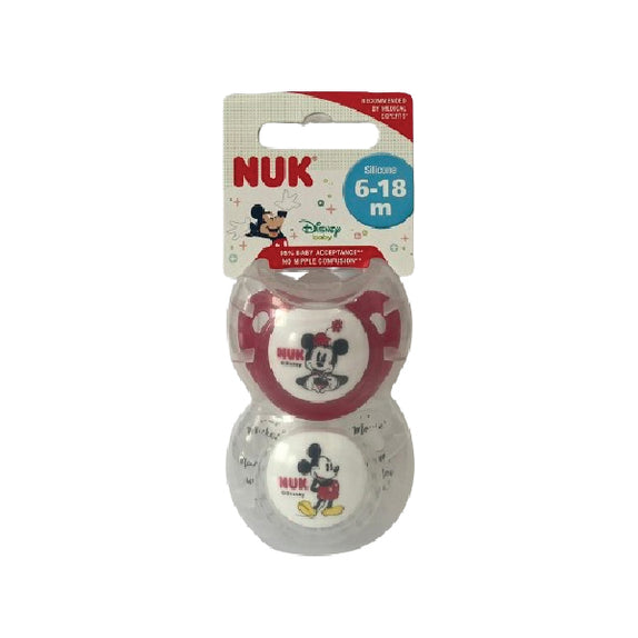 NUK Pacifier Silicone Size 2 Mickey (2 Pcs) - MamaApp