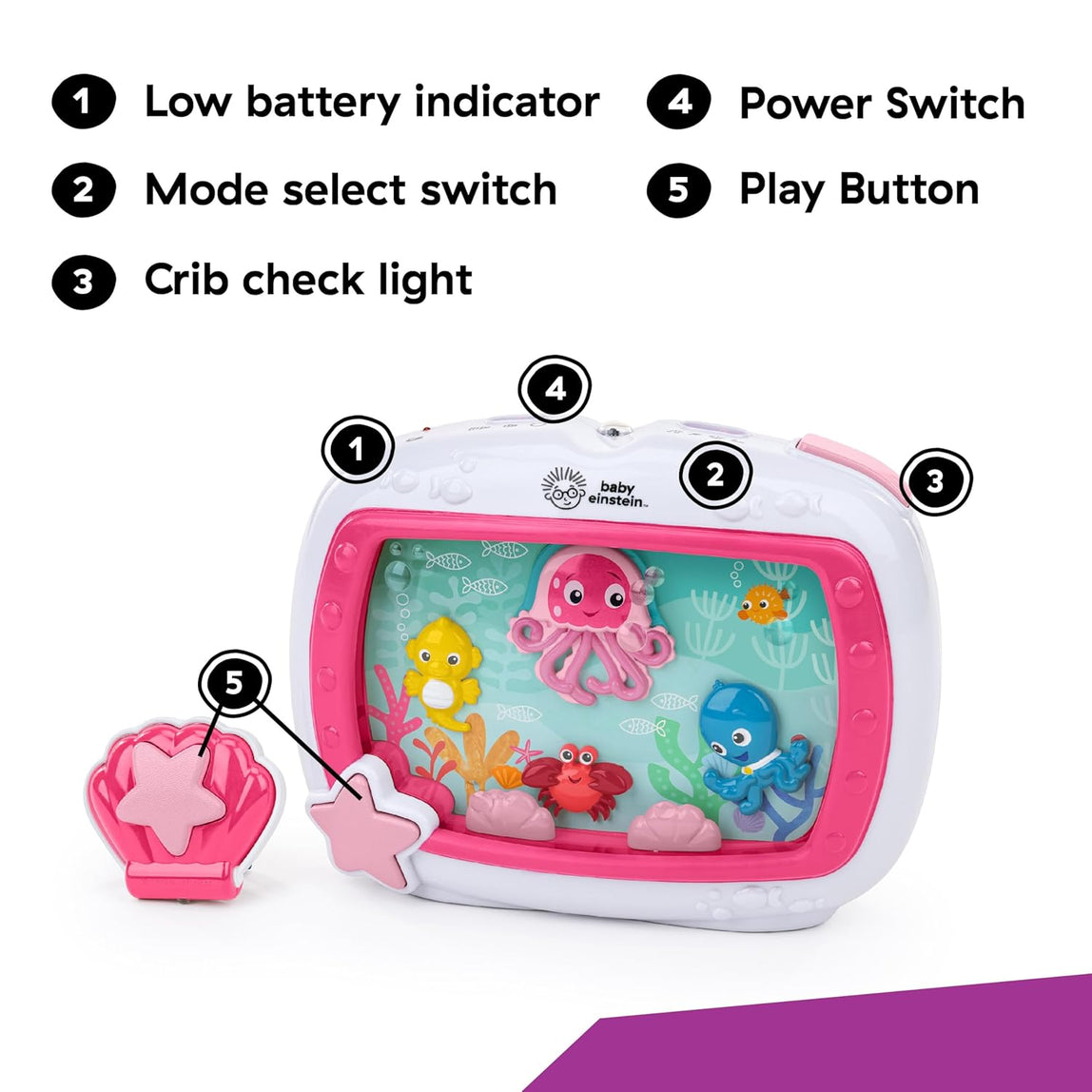 Baby Einstein Sea Dreams Soother Crib Toy Pink
