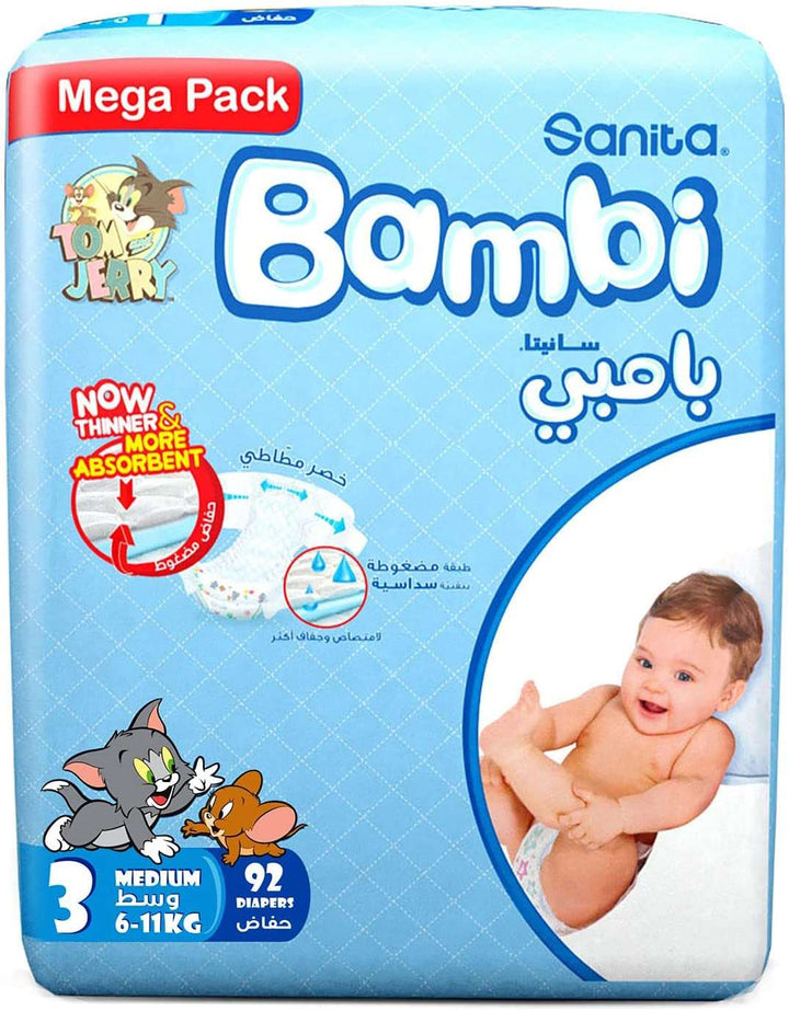 Bambi Diapers Size 3 Mega Pack (92’s)