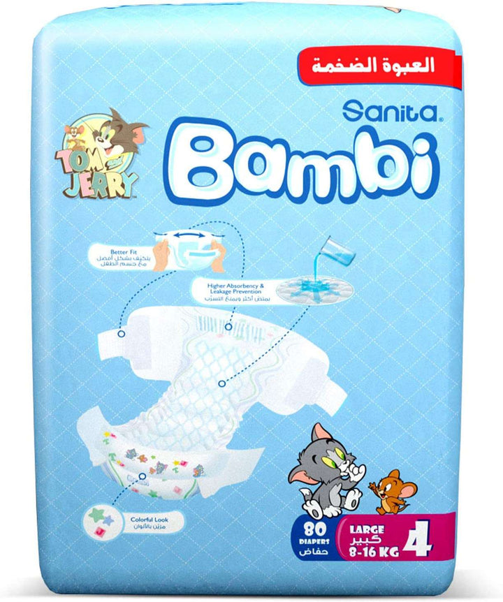 Bambi Diapers Size 4 Mega Pack (80’s)