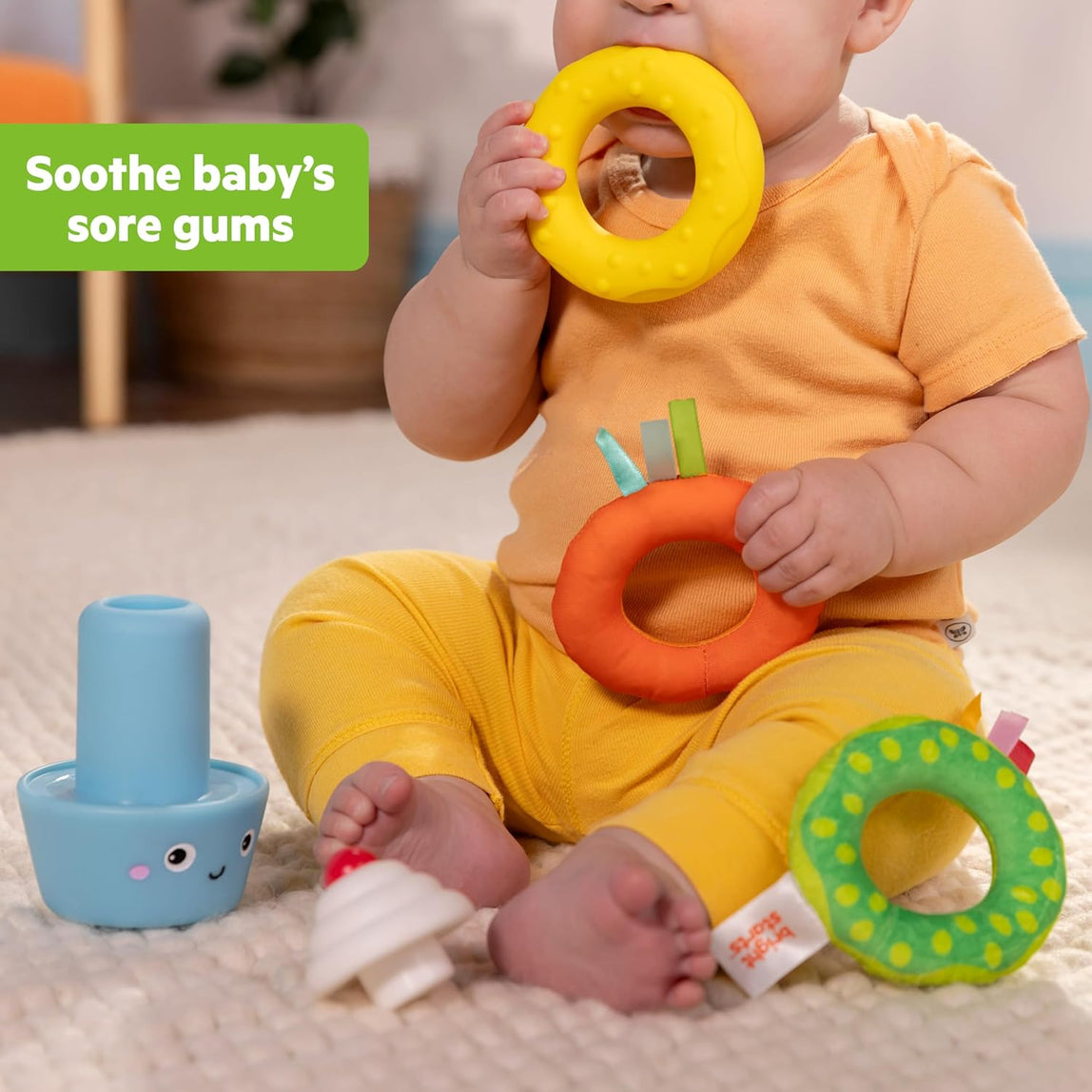 Bright Starts Cupcake Tower Stacking Toy with Teether