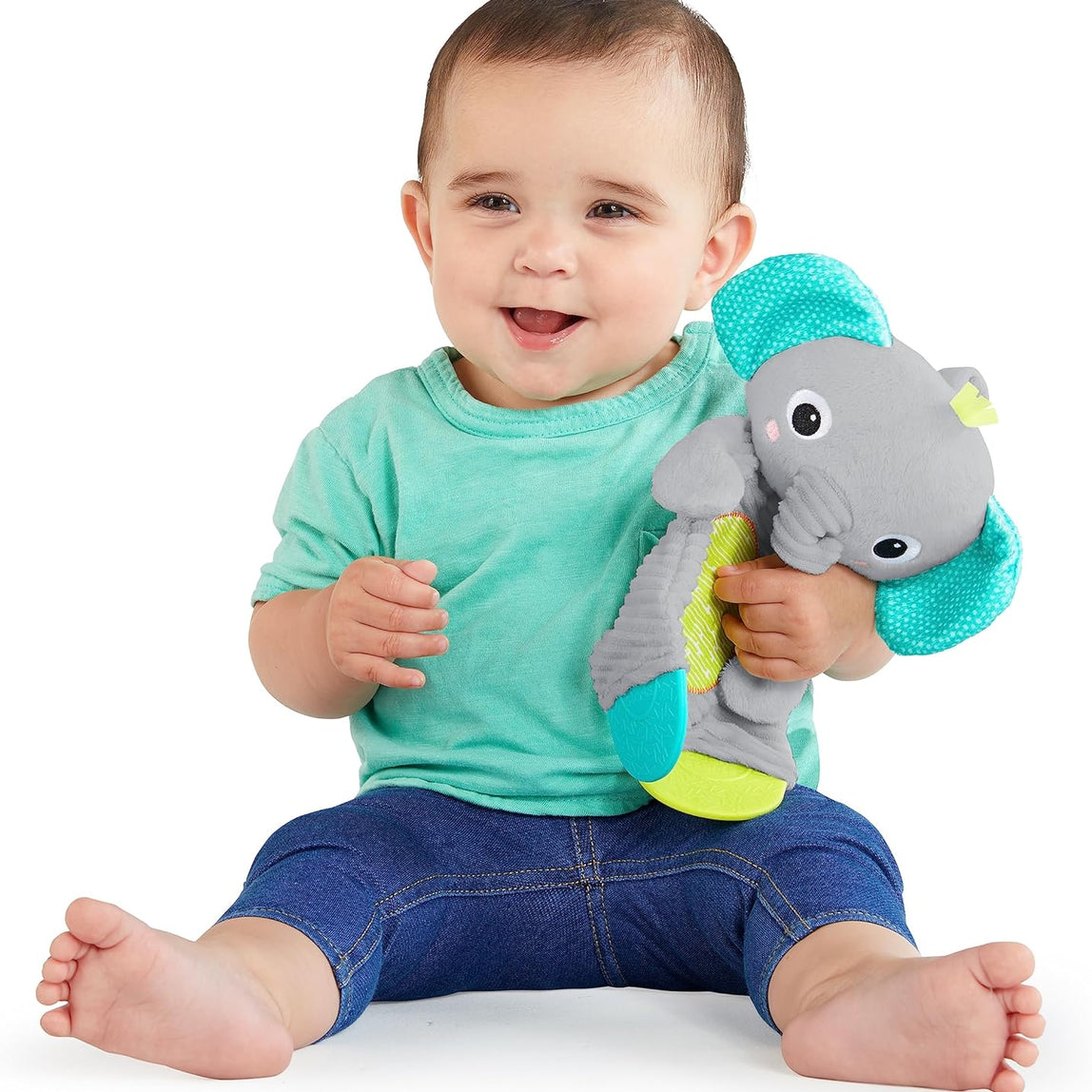 Bright Starts Snuggle & Teethe Plush Giraffe + Elephant - (0 Month+)