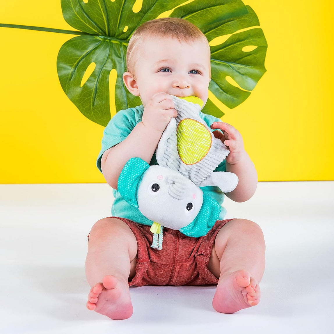 Bright Starts Snuggle & Teethe Plush Giraffe + Elephant - (0 Month+)