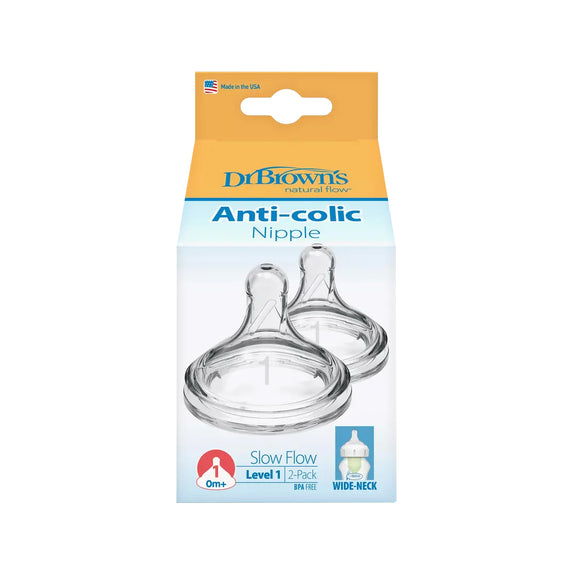 Dr. Brown's Natural Flow Level 1 Wide Neck Silicone Nipple - MamaApp