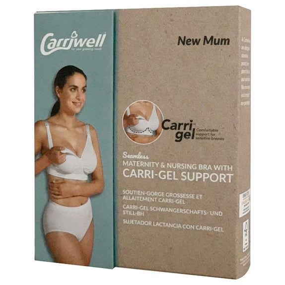 Carriwell Seamless Maternity & Nursing Bra with Carri-Gel Support - White - MamaApp