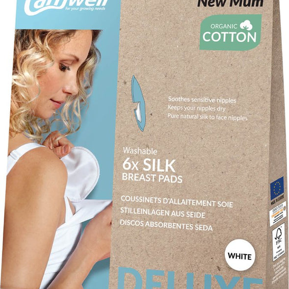 Carriwell Washable Silk Breast Pads deluxe -white
