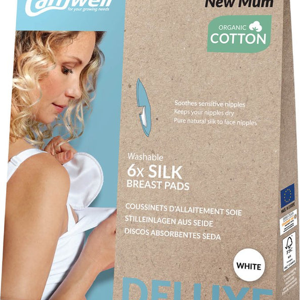 Carriwell Washable Silk Breast Pads deluxe -white