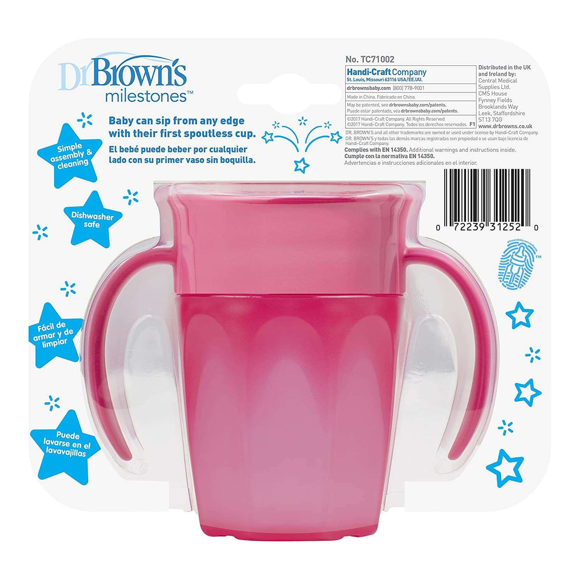 Dr. Brown's Cheers 360 Spoutless Transition Cup with Handles - MamaApp