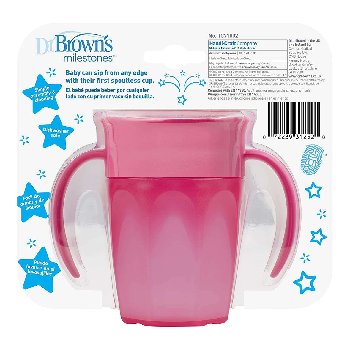 Dr. Brown's Cheers 360 Spoutless Transition Cup with Handles