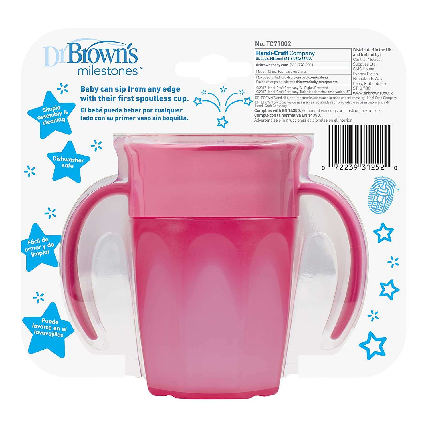 Dr. Brown's Cheers 360 Spoutless Transition Cup with Handles