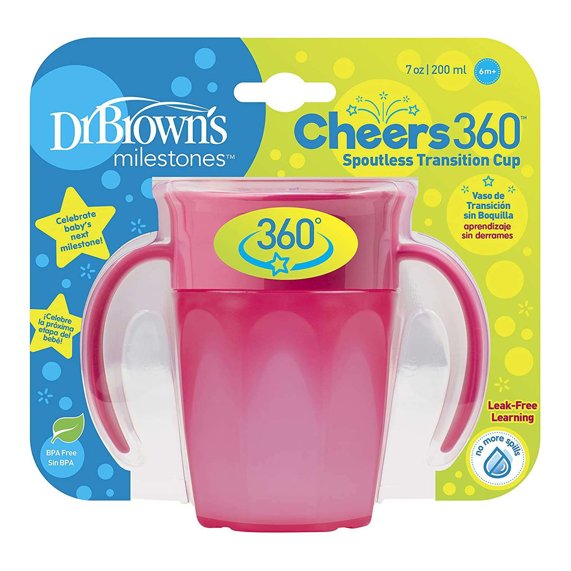 Dr. Brown's Cheers 360 Spoutless Transition Cup with Handles - MamaApp