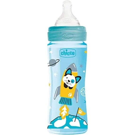 Chicco Bottle Well Being Boy 330 ml Fast Silicone - MamaApp