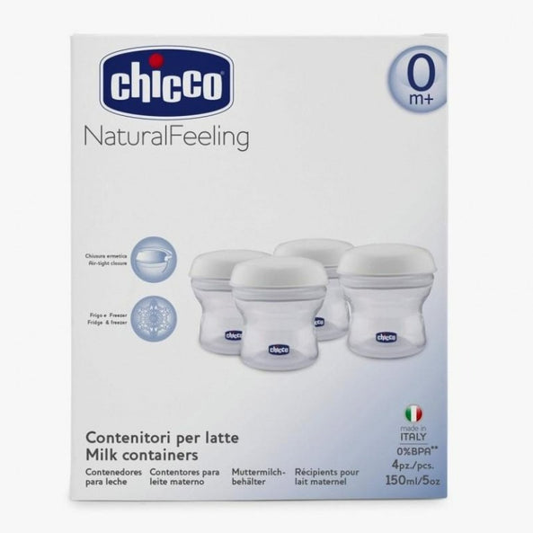 Chicco Natural Feeling Milk Container - 4Pcs