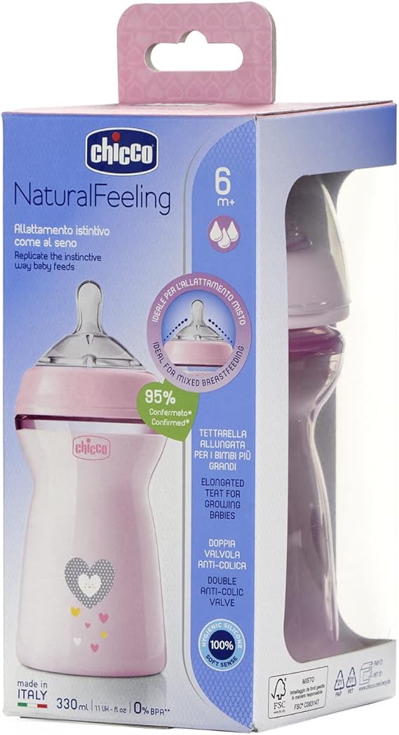 Chicco Natural Feeling Bottle 6+ Months 330 ml