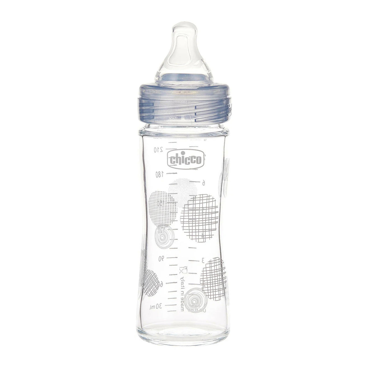 Chicco Well Being Glass Bottle Unisex 240 ml - Slow Flow - MamaApp