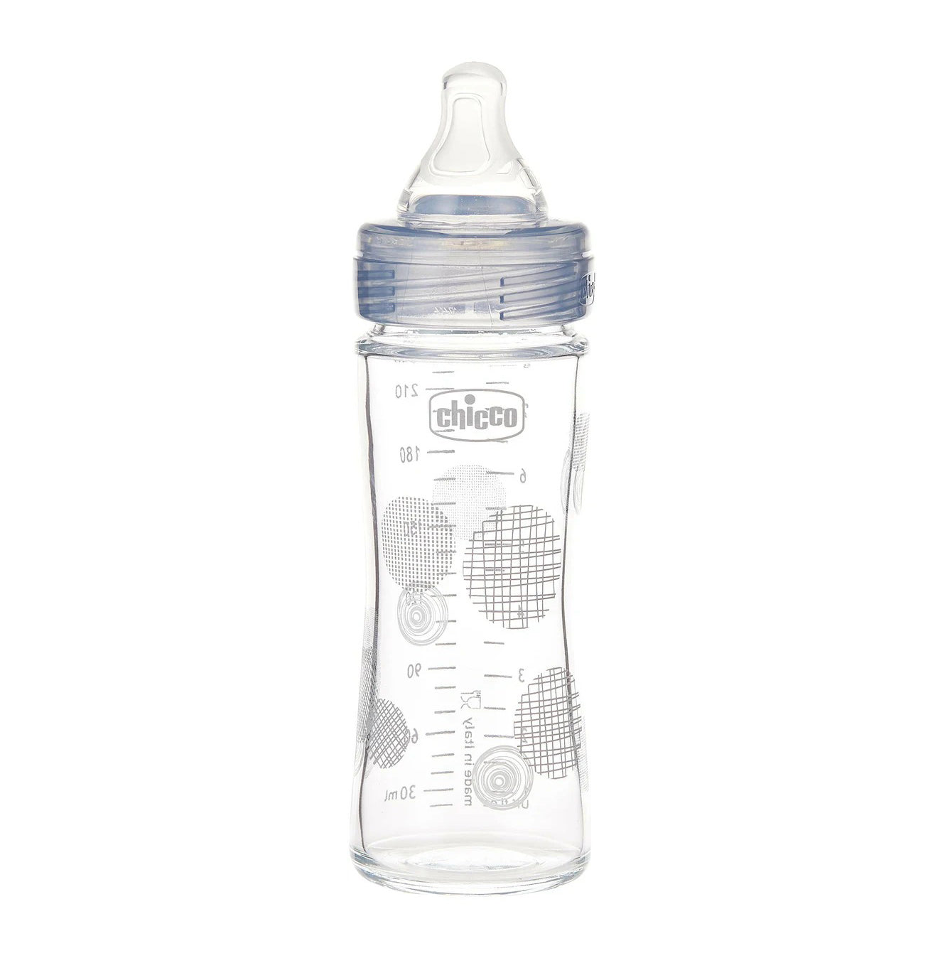 Chicco Well Being Glass Bottle Unisex 240 ml - Slow Flow - MamaApp