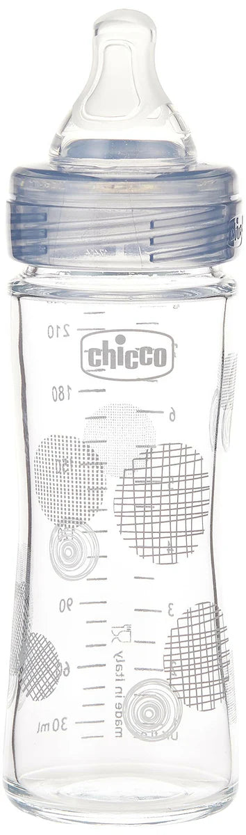 Chicco Well Being Glass Bottle Unisex 240 ml - Slow Flow