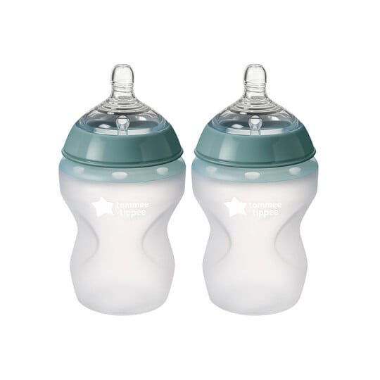Tommee Tippee Closer to Nature Soft Feel Silicone Baby Bottles - 260ml, Pack of 2