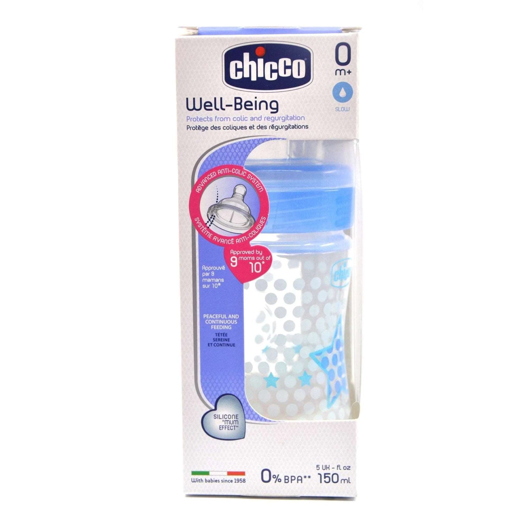 Chicco Well Being Plastic Bottle 150 ml Normal Silicone - MamaApp