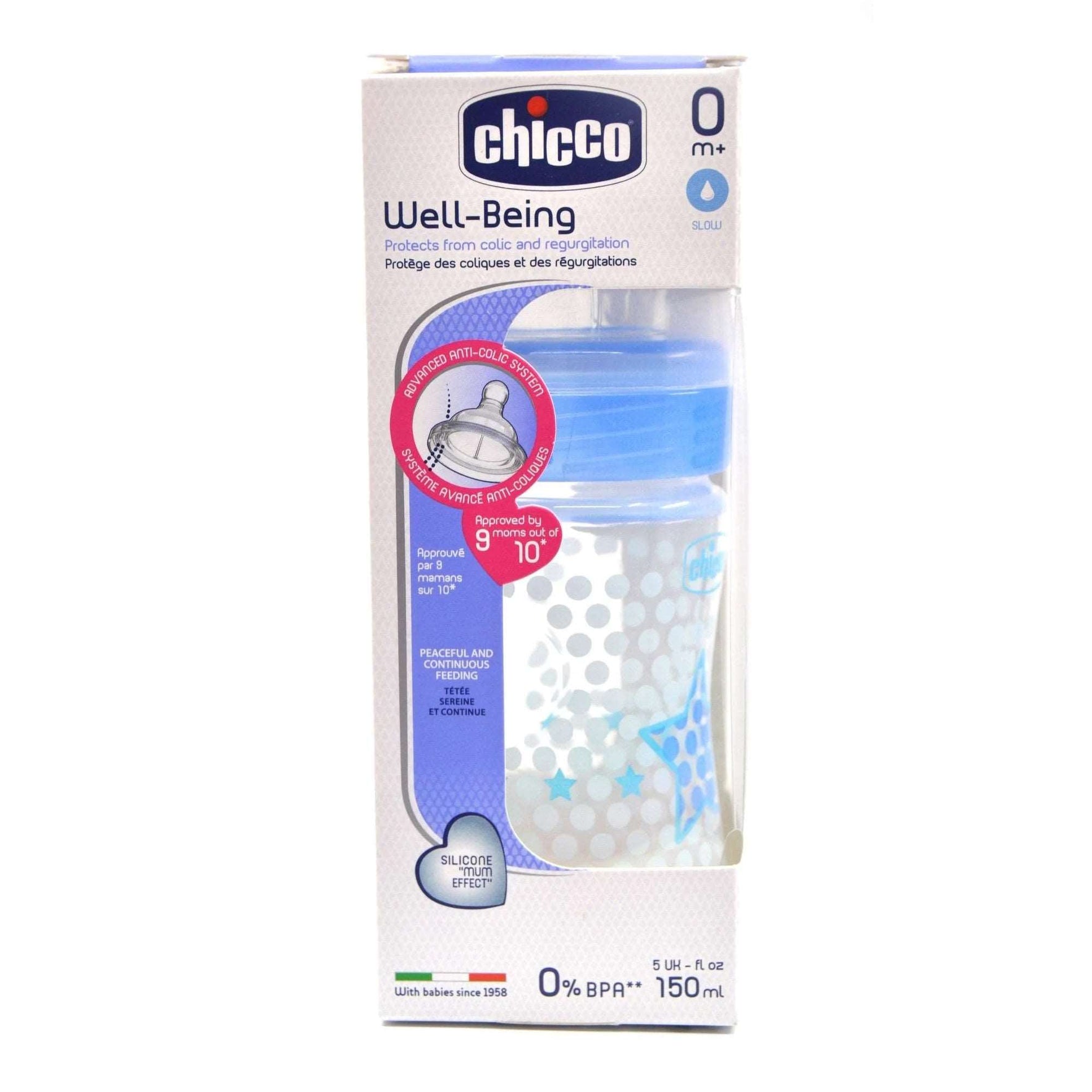 MamaApp Chicco Well Being Plastic Bottle 150 ml Normal Silicone