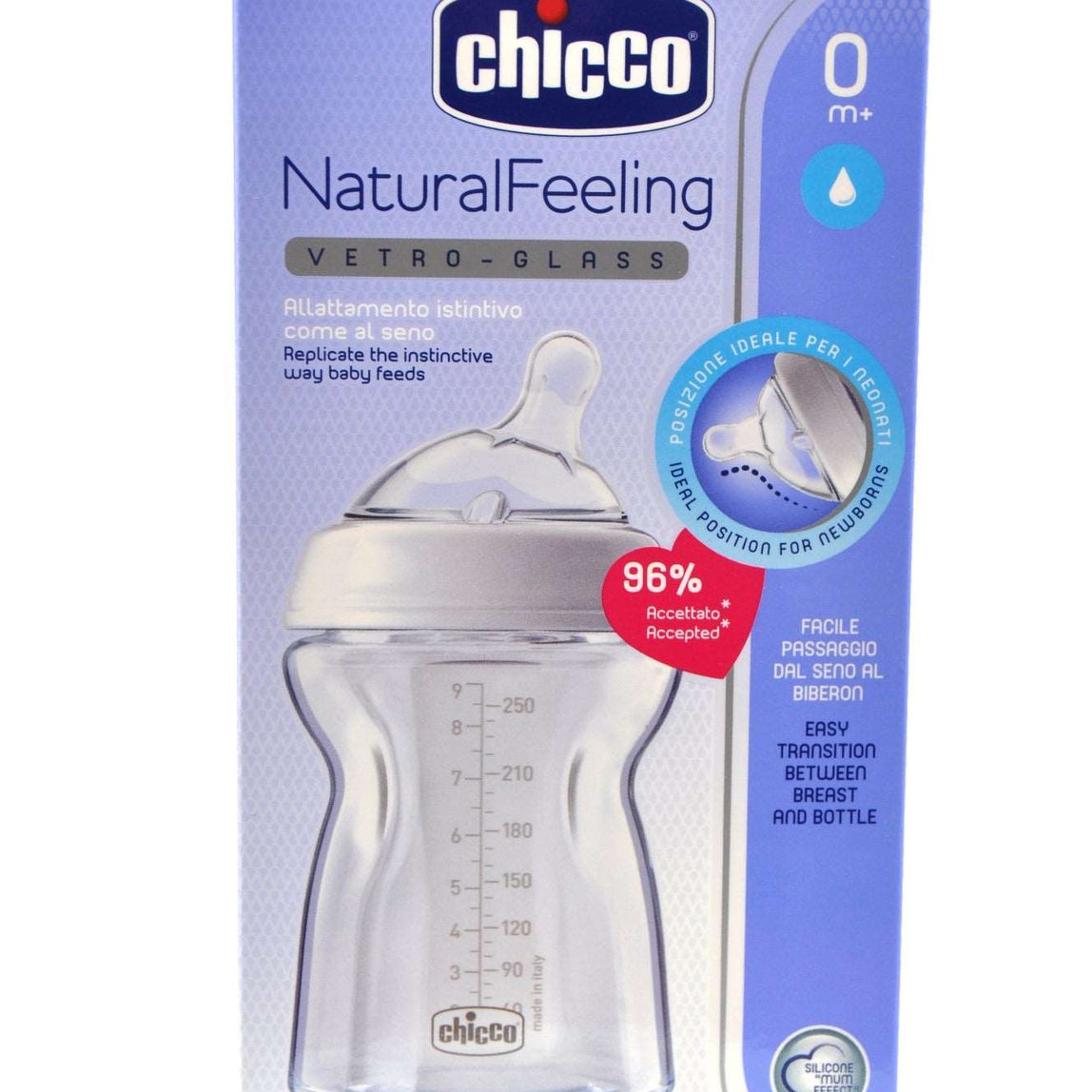 Chicco Feeding Bottle Natural Feeling Glass 0+ Months - MamaApp