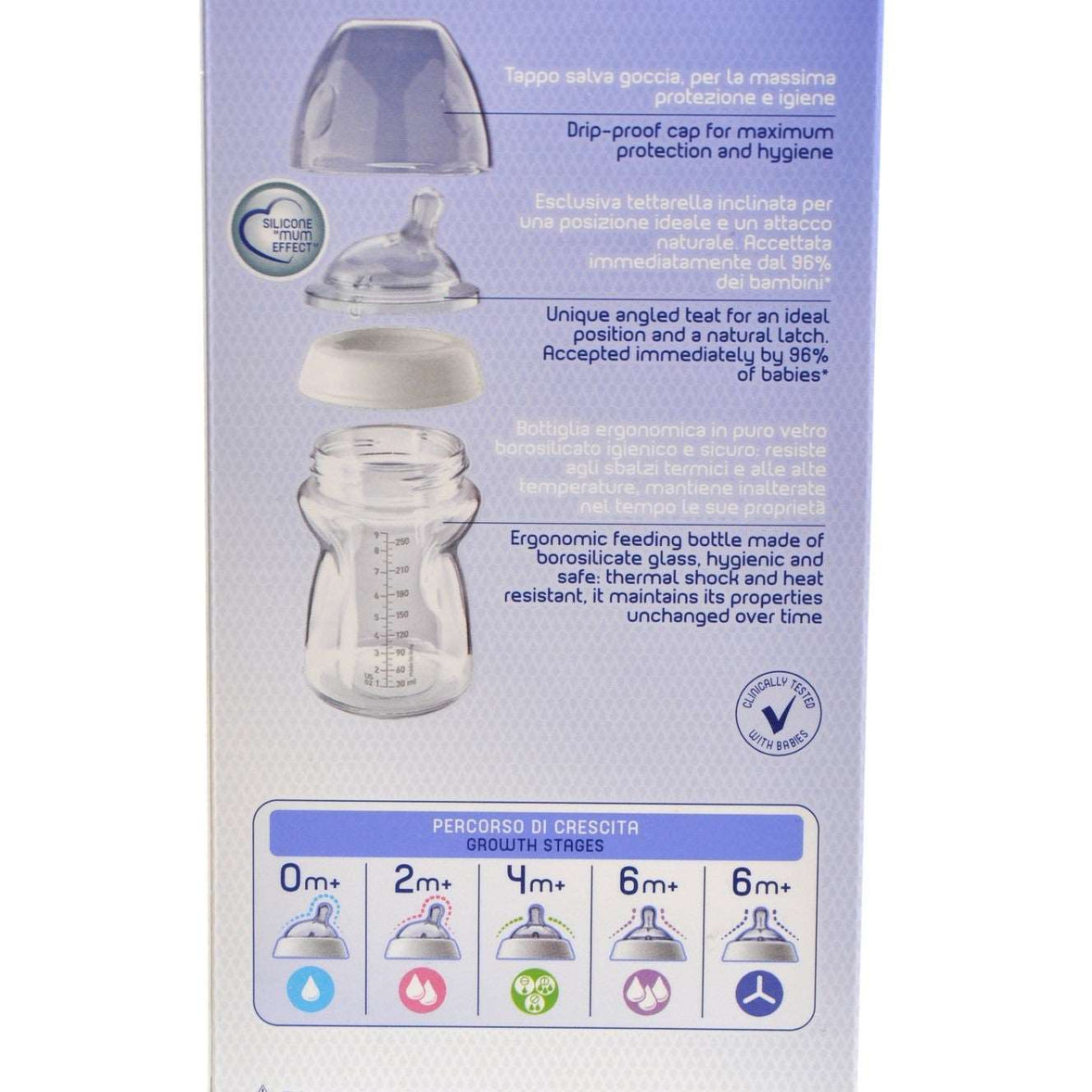 MamaApp Chicco Feeding Bottle Natural Feeling Glass 0+ Months