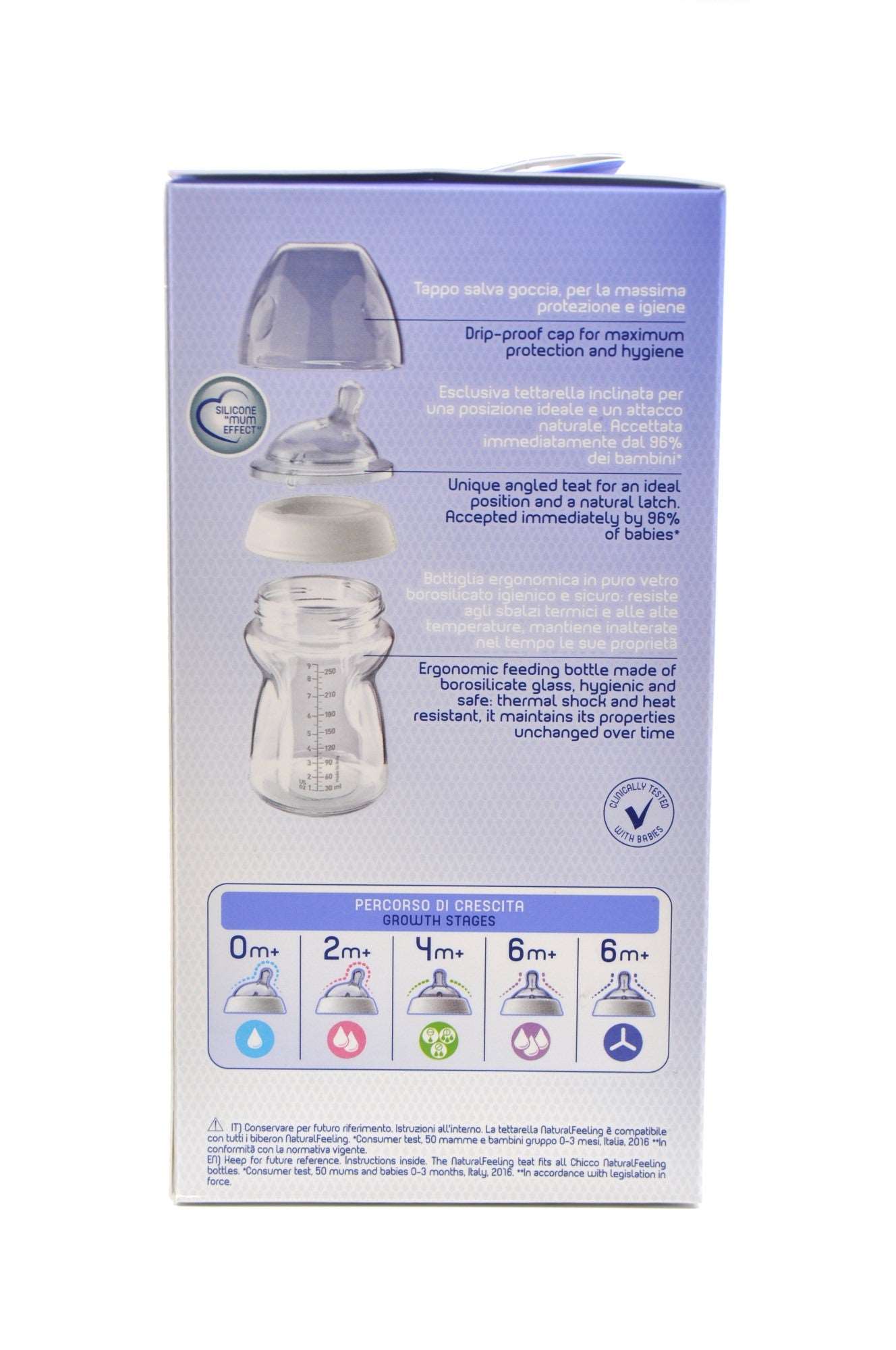 MamaApp Chicco Feeding Bottle Natural Feeling Glass 0+ Months