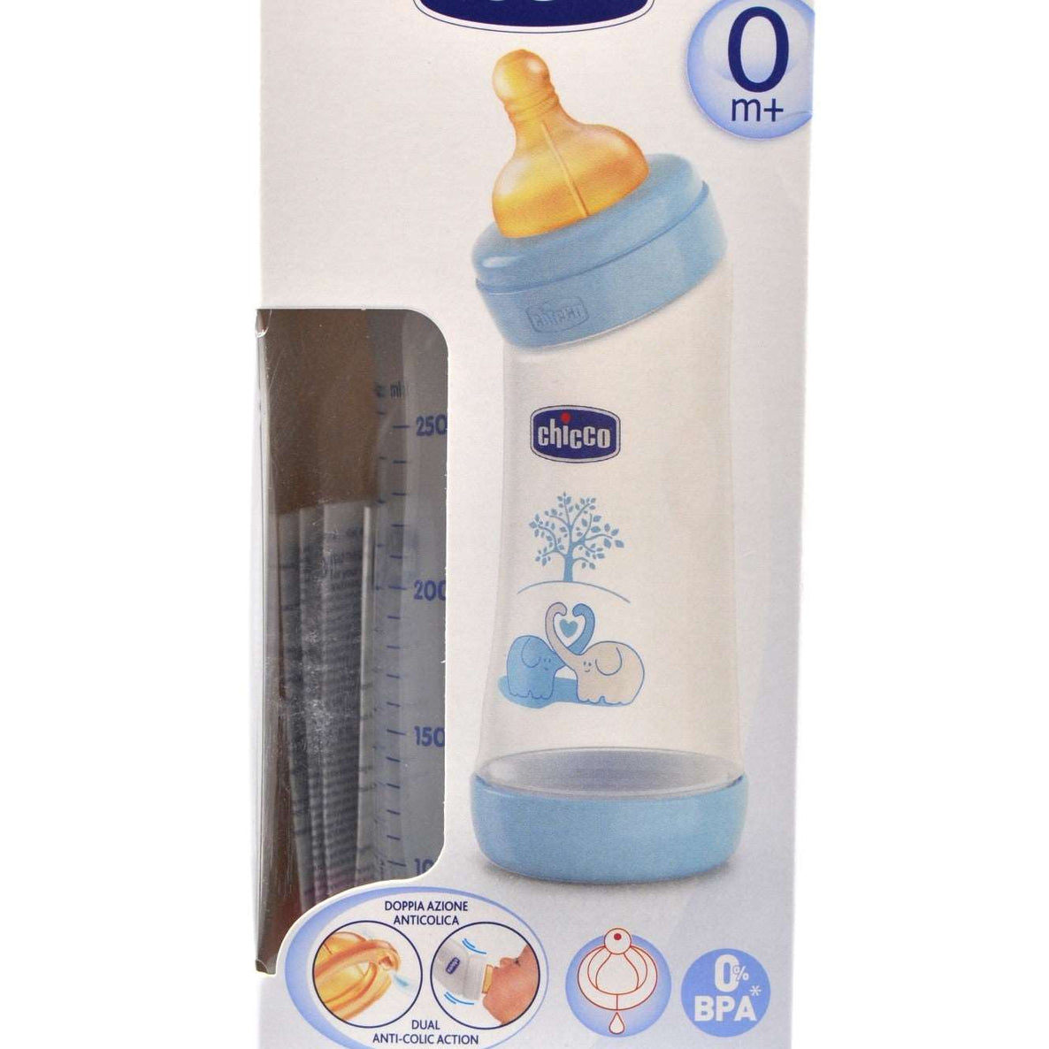 MamaApp Chicco Feeding Bottle Angled 250 ml Regular Latex
