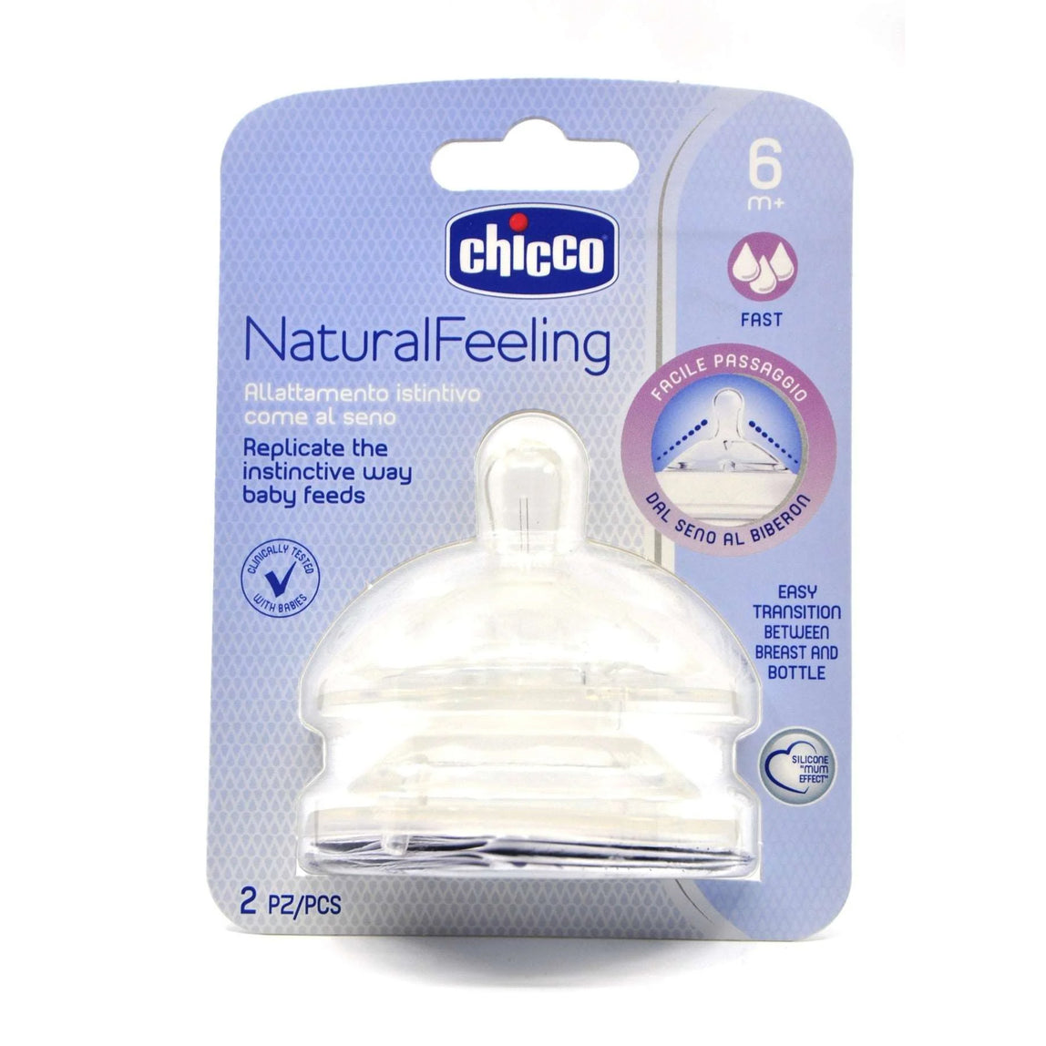 Chicco Teat Natural Feeling 6+ Months 2 Pcs - MamaApp
