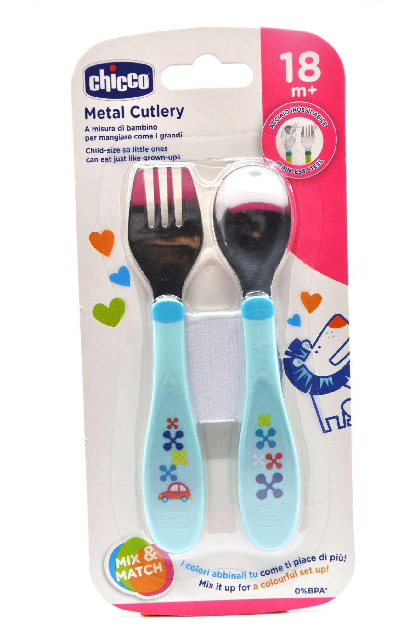 MamaApp Chicco Metal Cutlery 18M+